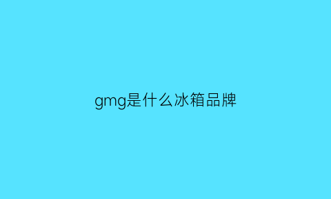 gmg是什么冰箱品牌(gram冰箱好不好)