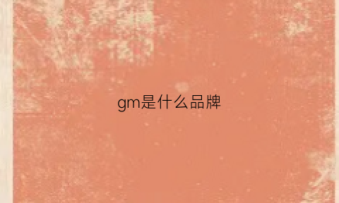 gm是什么品牌(gm是什么品牌的服装)