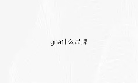 gna什么品牌