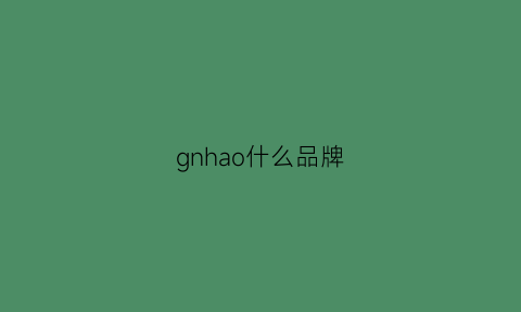 gnhao什么品牌(gn什么牌子)