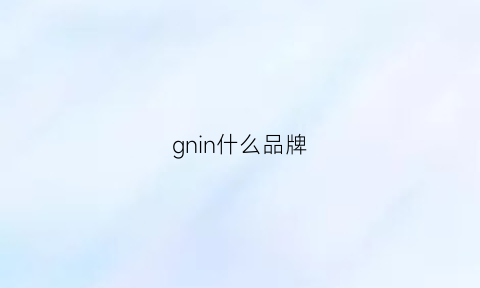 gnin什么品牌(gng什么品牌)