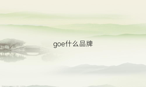 goe什么品牌(golgo是什么品牌)