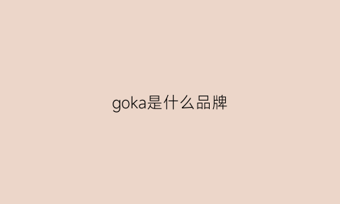 goka是什么品牌(gocarso是什么牌子)