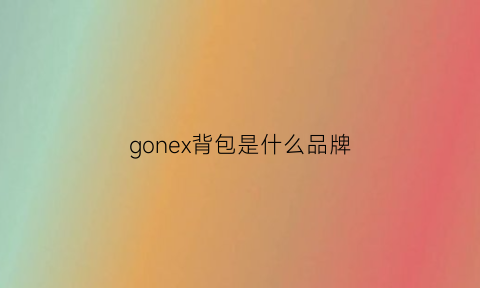 gonex背包是什么品牌(gorgeous包包)