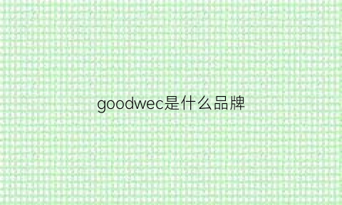 goodwec是什么品牌(good是什么牌子)