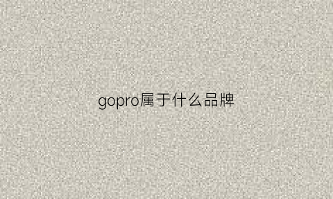 gopro属于什么品牌