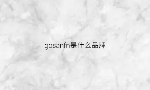 gosanfn是什么品牌(gohoona是什么牌子)