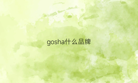 gosha什么品牌(gosharubchinskiy是什么品牌)