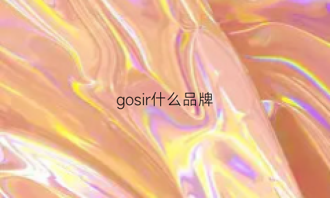 gosir什么品牌(goski是什么品牌)