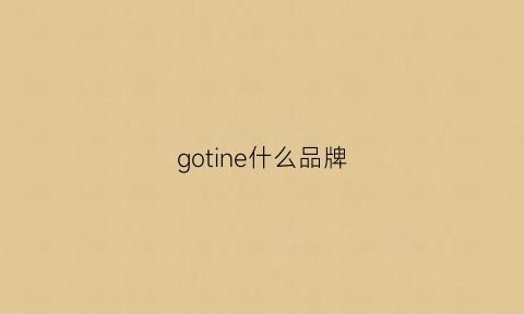 gotine什么品牌(goteasy品牌)