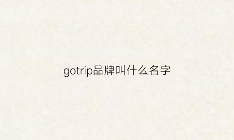 gotrip品牌叫什么名字(gotcha中文叫什么牌子)