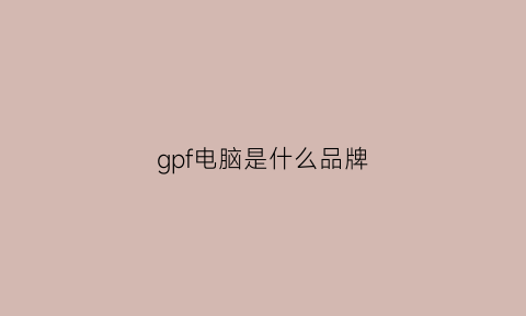 gpf电脑是什么品牌(电脑gpj是什么意思)