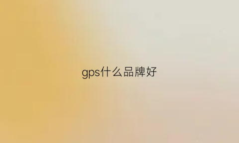 gps什么品牌好(gps哪个牌子的好)