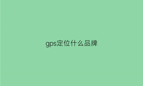 gps定位什么品牌