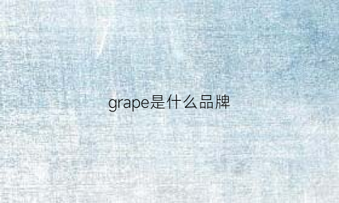 grape是什么品牌(gripper是什么牌子)