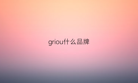 griou什么品牌(guru是什么牌子)