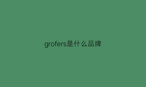 grofers是什么品牌(grove是什么牌子)