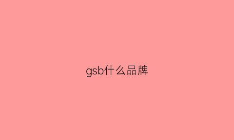 gsb什么品牌(gsb是什么牌子)