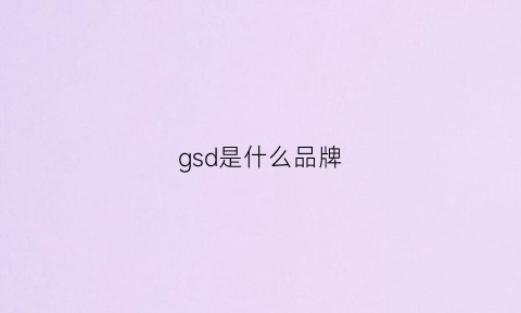 gsd是什么品牌