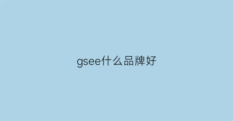 gsee什么品牌好(gsee是哪个国家的品牌)