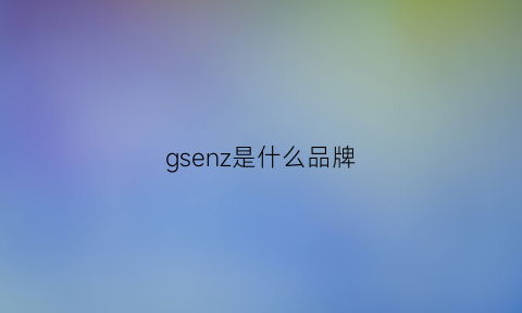 gsenz是什么品牌