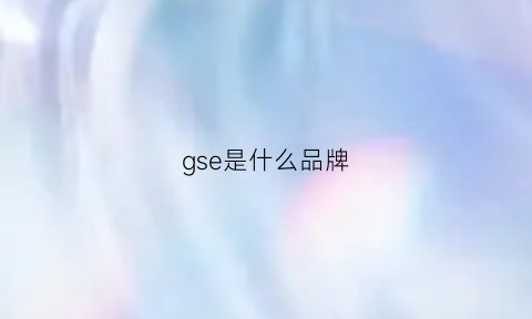 gse是什么品牌(gsg是什么品牌)