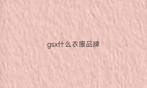 gsx什么衣服品牌(gs衣服牌子中文名)