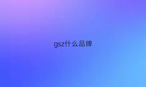 gsz什么品牌(gsg是什么品牌)