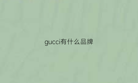 gucci有什么品牌(gucci什么品牌的鞋子)