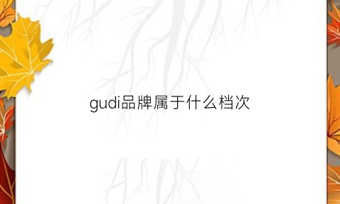 gudi品牌属于什么档次(gudid是什品牌)