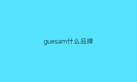 guesam什么品牌(guess是哪的牌子)