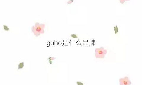 guho是什么品牌(gugoi是什么牌子)