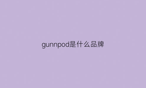 gunnpod是什么品牌(gudi是什么品牌)