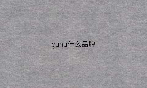 gunu什么品牌(gunu衣服是什么牌子)