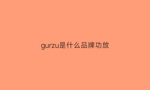 gurzu是什么品牌功放