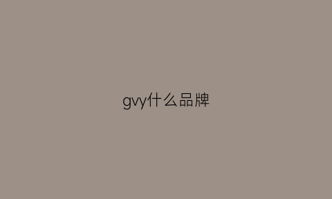 gvy什么品牌