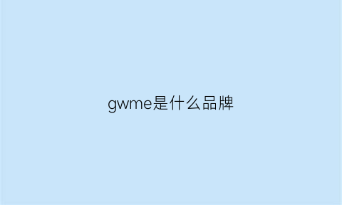 gwme是什么品牌(gw是什么牌子女装)