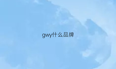 gwy什么品牌(gw什么牌子的衣服)