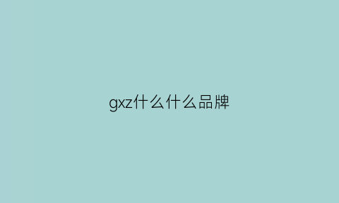 gxz什么什么品牌(gz是什么牌子中文名字)