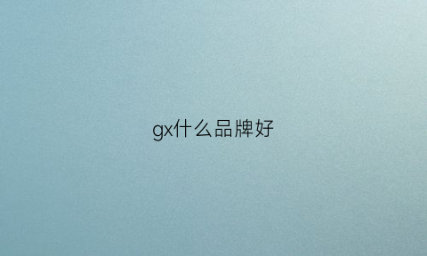 gx什么品牌好(gxa品牌)