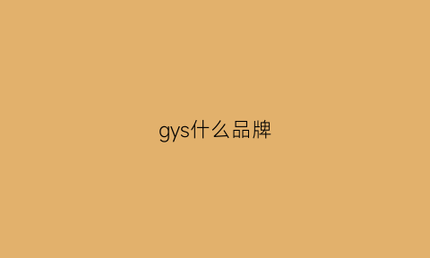 gys什么品牌(guy是什么品牌)