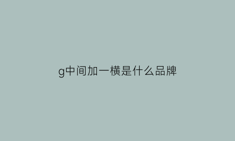 g中间加一横是什么品牌(中间一个g是什么车)