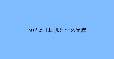 h02蓝牙耳机是什么品牌(hb001蓝牙耳机)