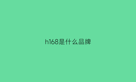 h168是什么品牌