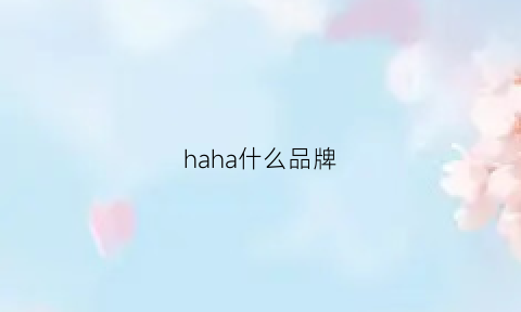 haha什么品牌(ha是什么牌子)