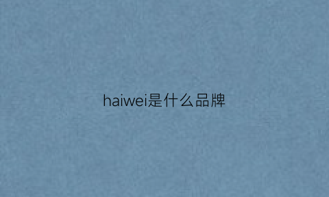 haiwei是什么品牌(navigare是什么品牌)