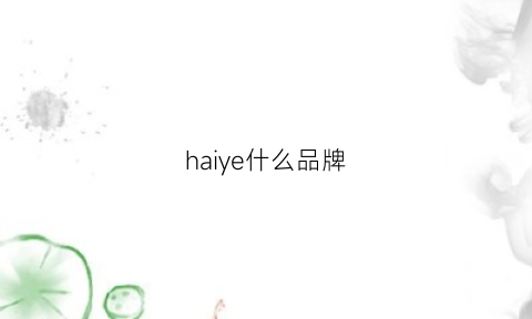 haiye什么品牌(haa是什么牌子)