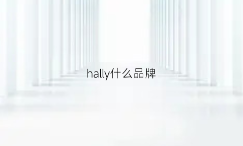 hally什么品牌(halluci是什么牌子)