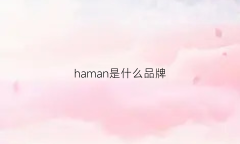 haman是什么品牌(ham是什么牌子)