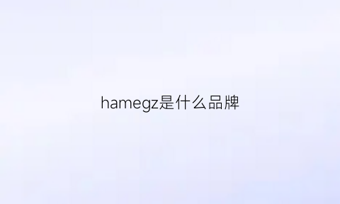 hamegz是什么品牌(hammer是什么品牌)